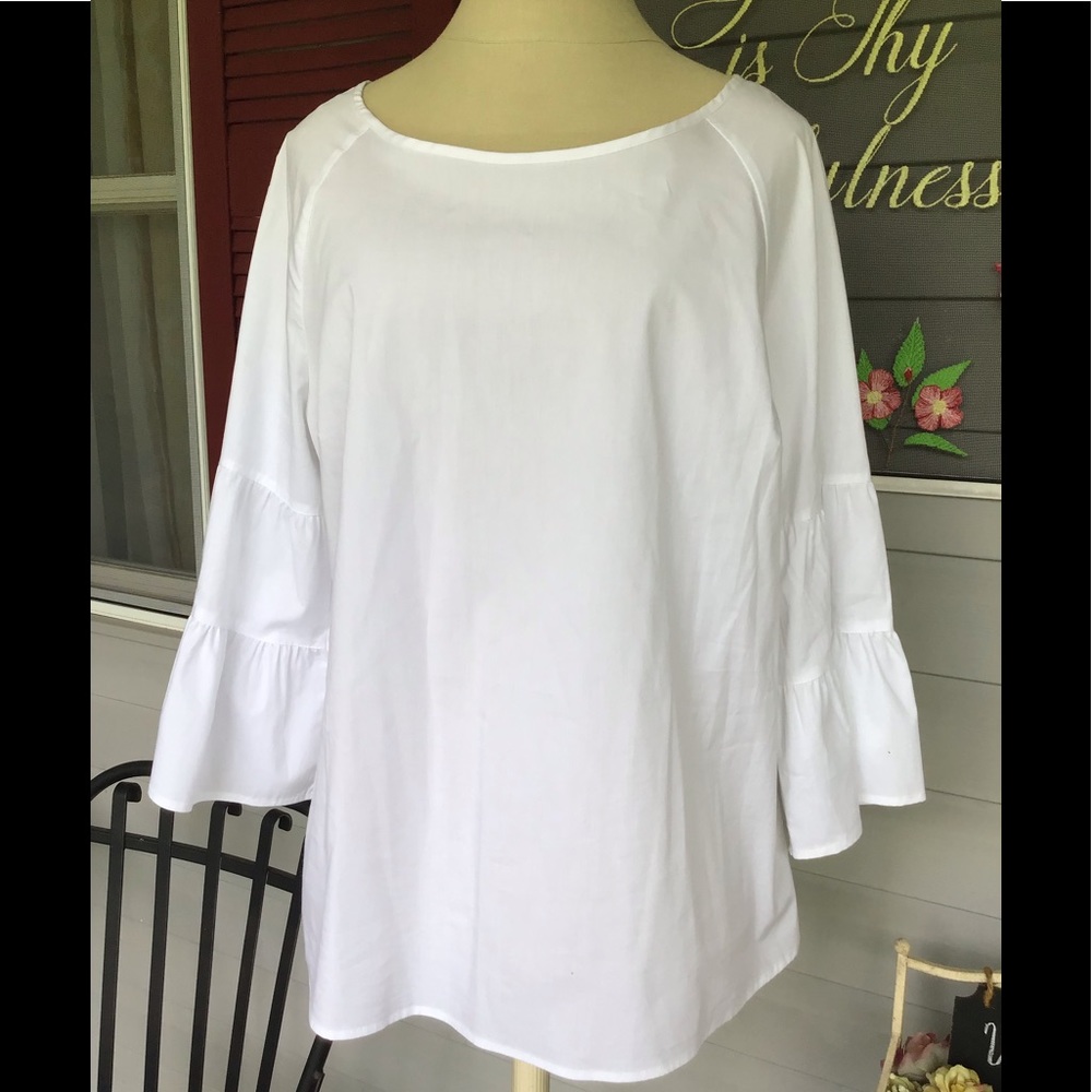 Women’sSizeLarge bell sleeve white top/blouse